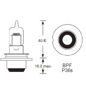BPF P36S HALOGEN: British Pre-focus P36S base Halogen bulb with single filament. from £0.01 each